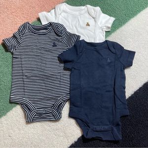 🐻 0-3M 3Pc BabyGap Short Sleeve Bodysuits Onesies Set